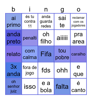 Fifa bingo Card