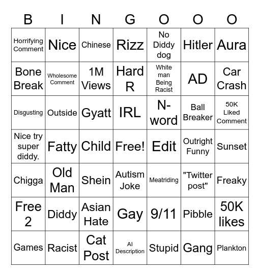 IG Reels Bingo Card