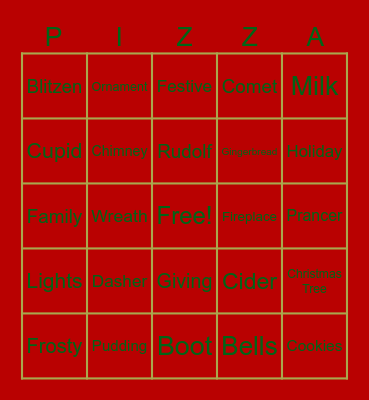 Stonefire Christmas Bingo Card