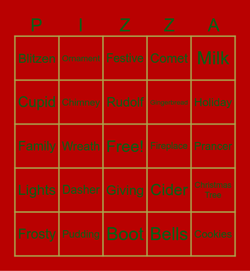 Stonefire Christmas Bingo Card