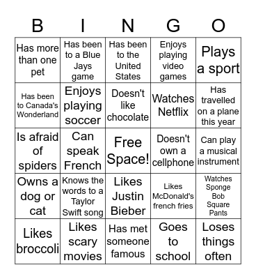 FIND SOMEONE WHO... Bingo Card