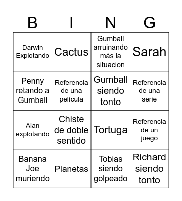 Bingo de Gumball Bingo Card