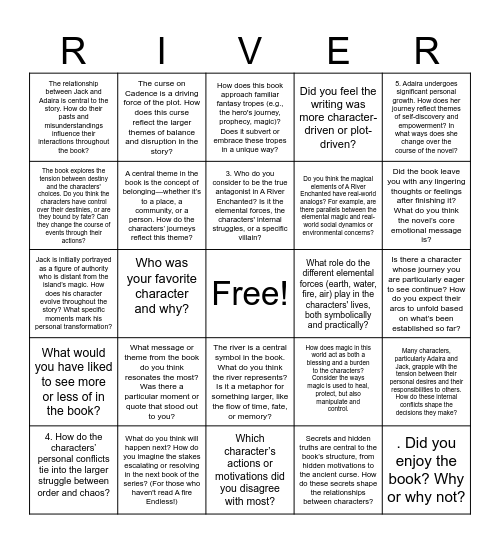 A River Enchanted Bingo Card