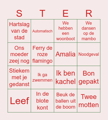 Kerst Bingo Card