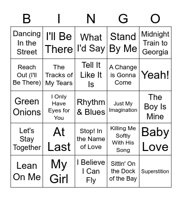 R&B Bingo Card
