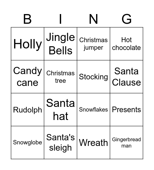 Christmas bingo Card