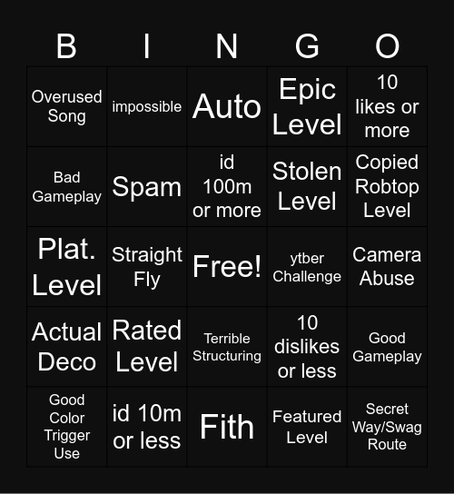 GD Random Tab Bingo Card