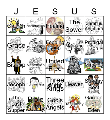 United Nursery - JESUS  Bingo Card