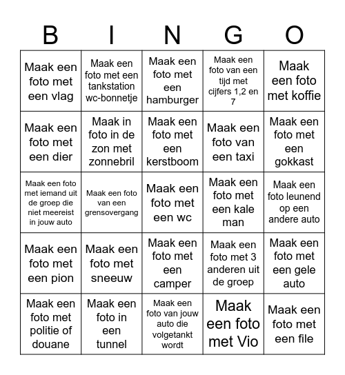 Reis selfies! Bingo Card