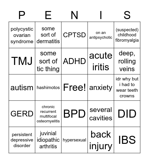 owens medical issues Bingo Card