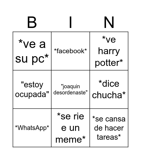 mamá Bingo Card