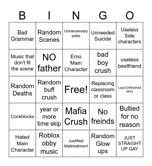 Gacha Life Bingo if you wanna torture yourself have fun Bingo Card