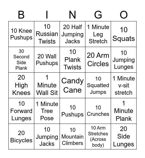 SANTA Bingo Card