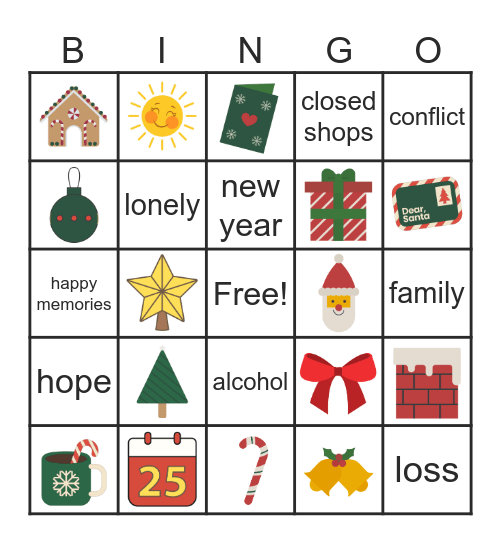 Psychology Christmas Bingo! Bingo Card