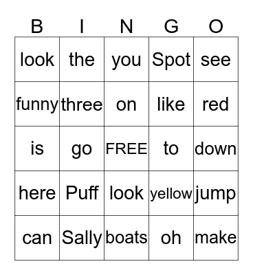 Landon's Bingo Card