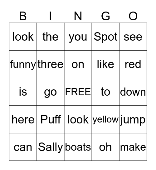 Landon's Bingo Card