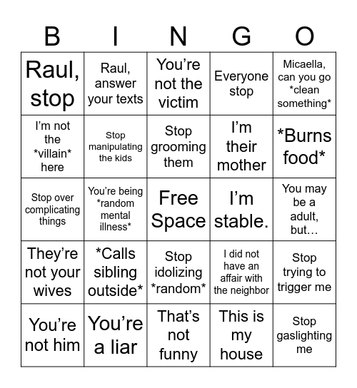 MPC Bingo Card