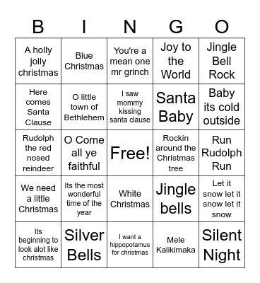 CHRISTMAS 1 Bingo Card