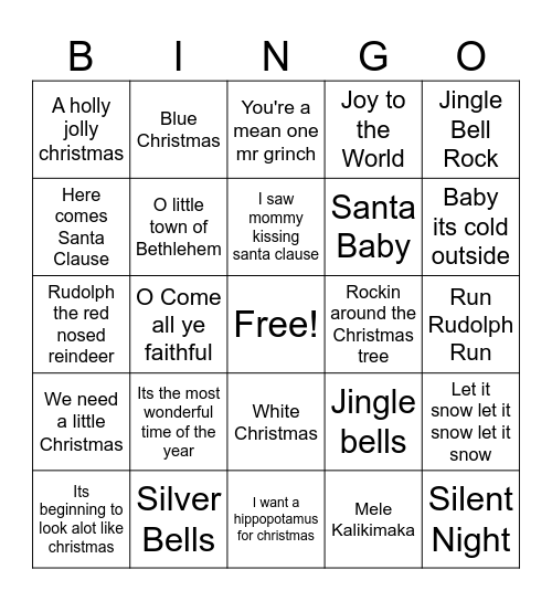 CHRISTMAS 1 Bingo Card