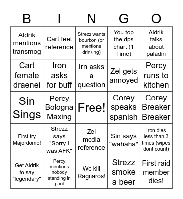 VoS Bingo Card