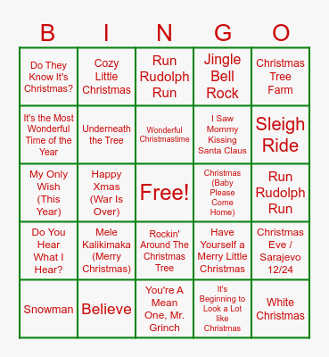 ITRC Holiday Bingo Card