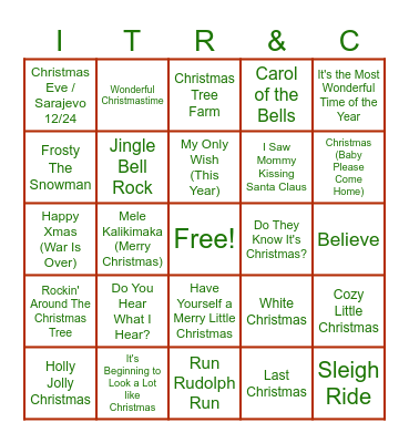 HOLIDAY BINGO Card