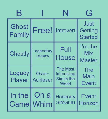 TS4 Base Game Achievements Bingo (Extreme) Bingo Card