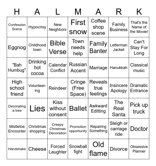 Hallmark Bingo Card