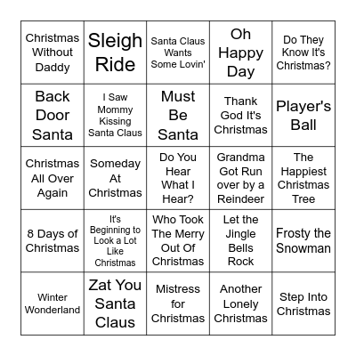 Tis' the Season Bingo Card