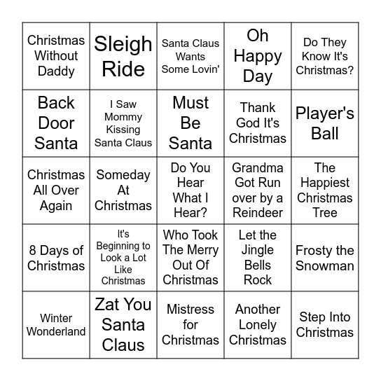 Tis' the Season Bingo Card