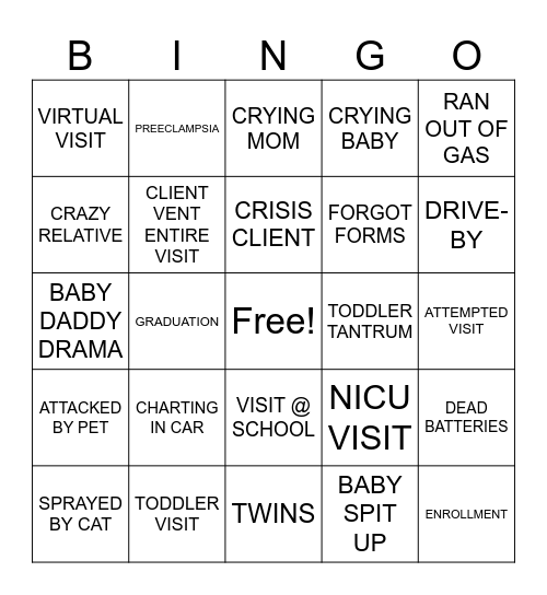 NHV BINGO Card