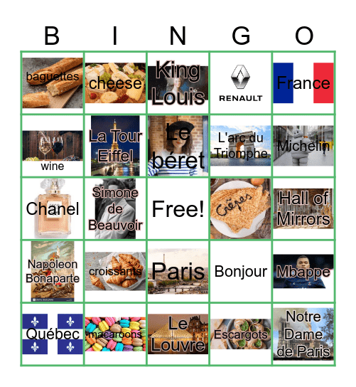 La France Bingo Card