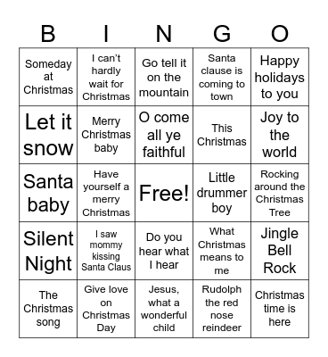 Christmas Bingo Card