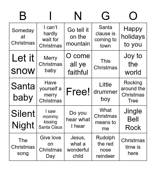 Christmas Bingo Card