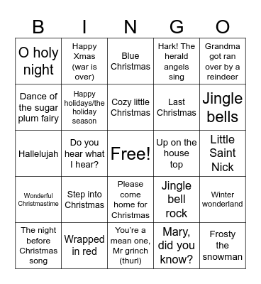 Christmas Bingo Card