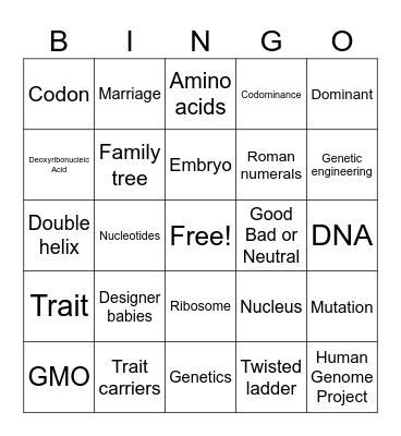 Candy Cane BINGO - Genetics 2 Test Bingo Card