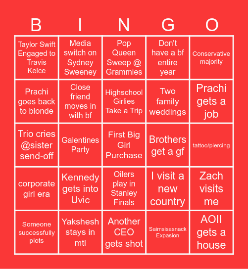 2025 Bingo ✨ Bingo Card