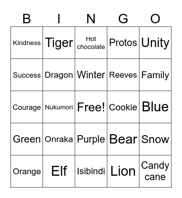 House Bingo Card