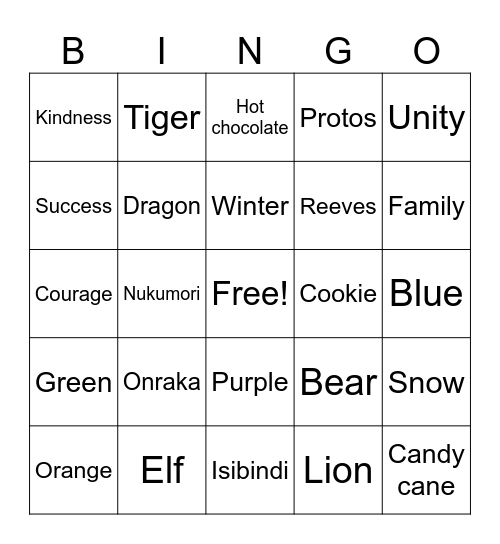 House Bingo Card