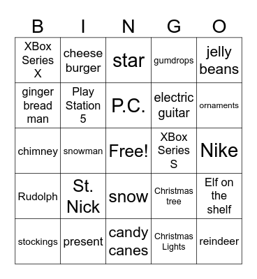 5th Grade Christmas Bingo Card