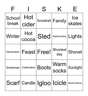Winter Solstice at Fiske Bingo! Bingo Card