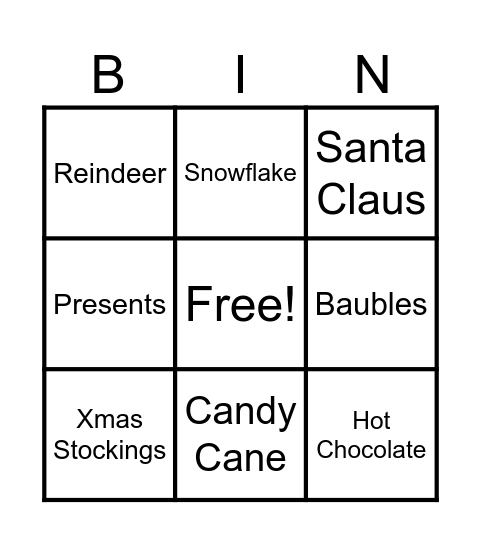 Xmas Bingo Card