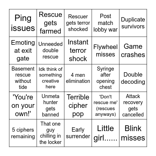 Rank bingo card Bingo Card