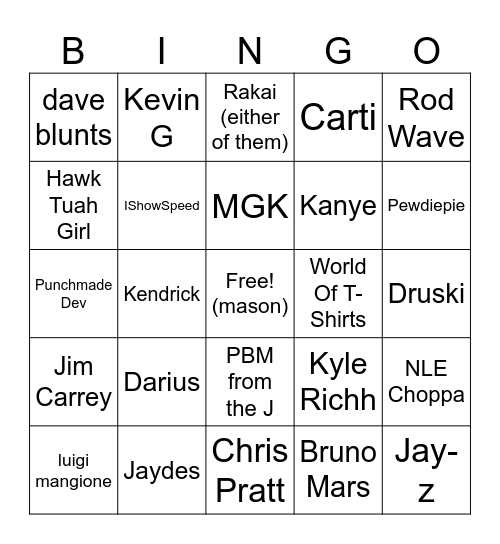 Death Bingo Card