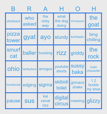 brainrot bingo Card