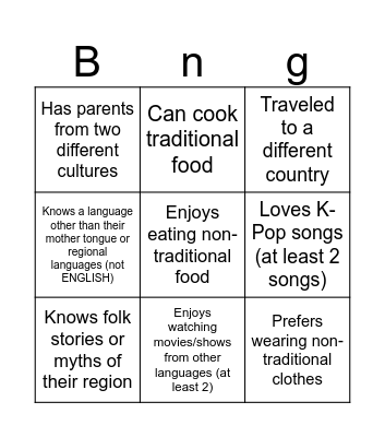 Encounters Bingo Card