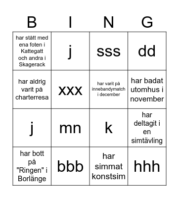 Julbingo Card
