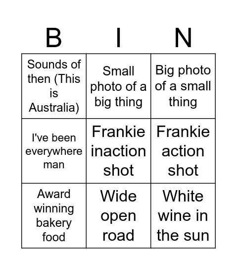 Reginas Roadtrip Radventures Bingo Card