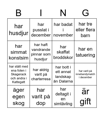 Julbingo Card