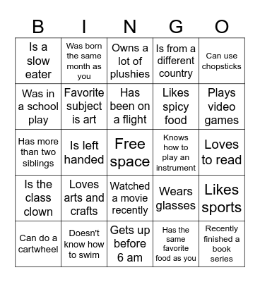 ICEBREAKER BINGO Card
